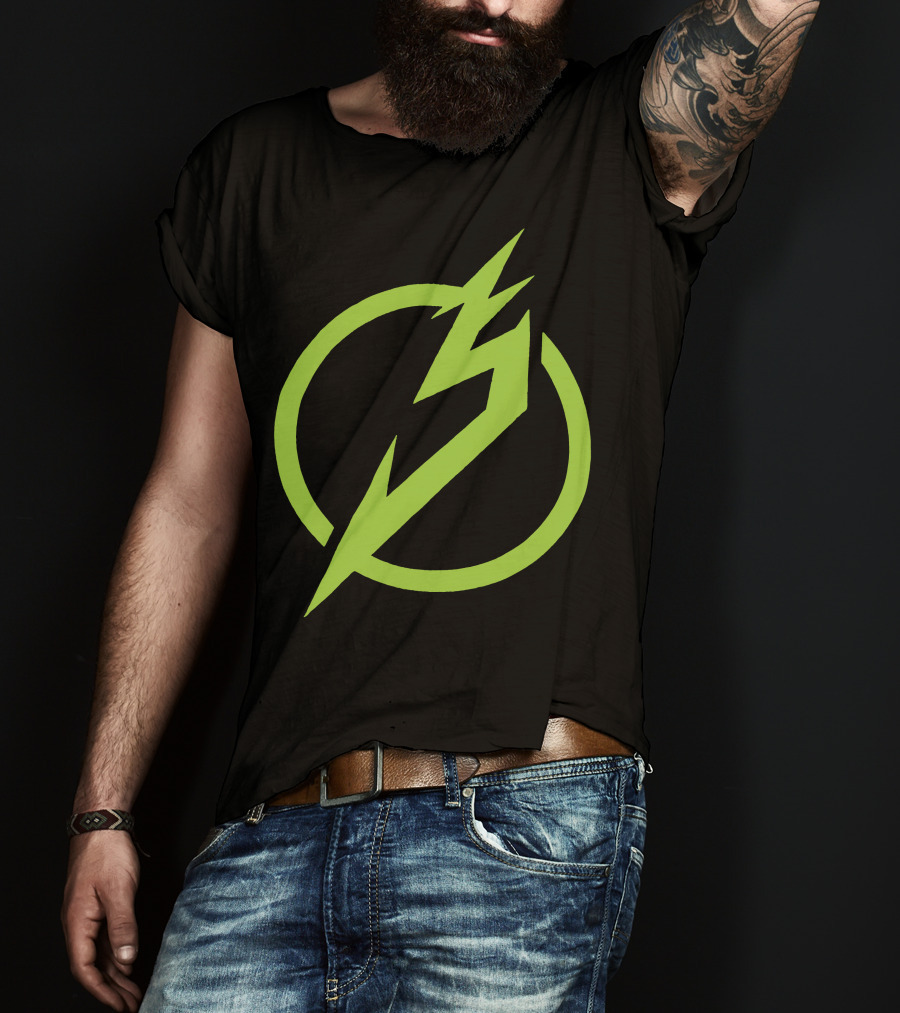 Snails Merch Electric Green Lightning Circle T-Shirt