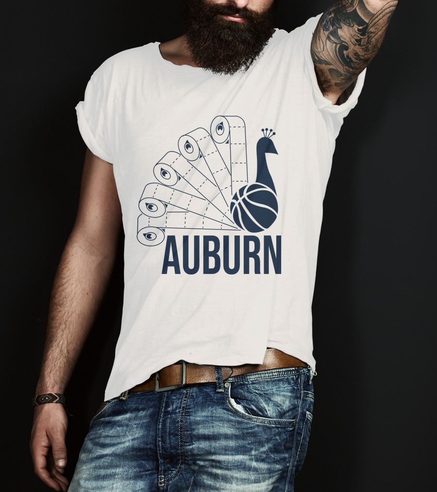 Auburn Peacock Toilet Paper Basketball T-Shirt