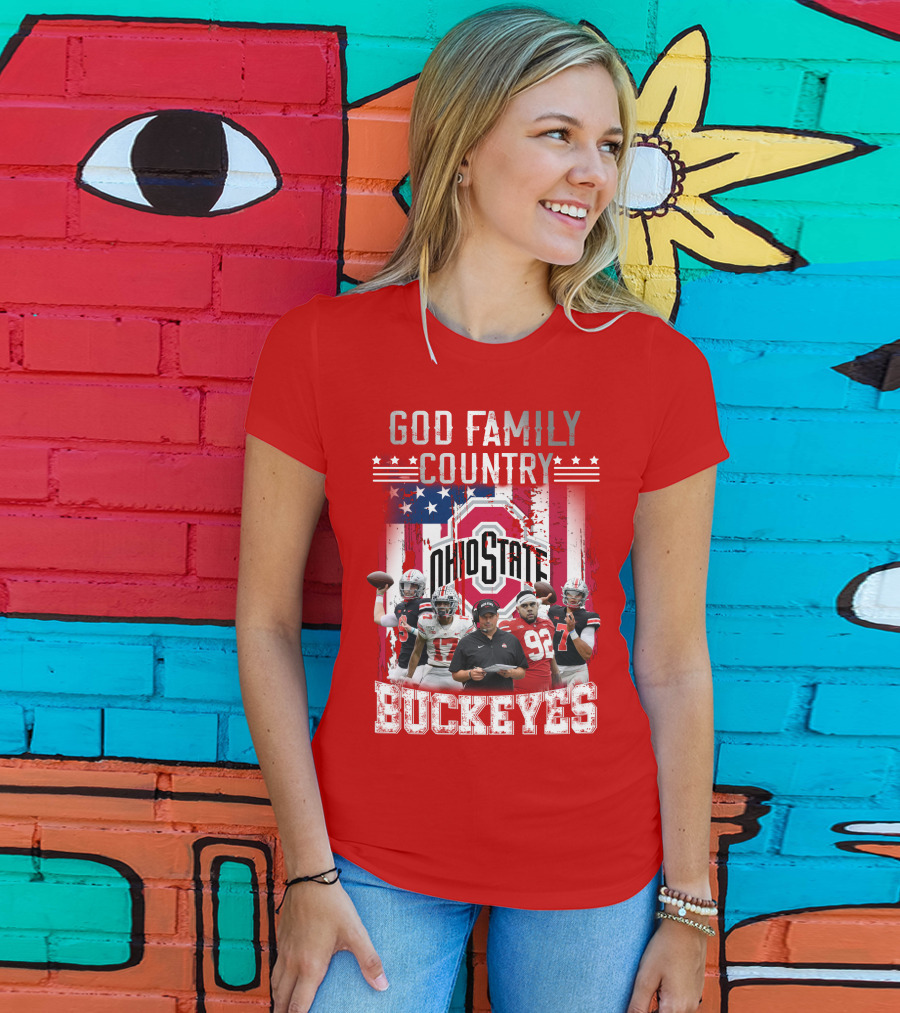Ohio State God Family Country Buckeyes T-Shirt