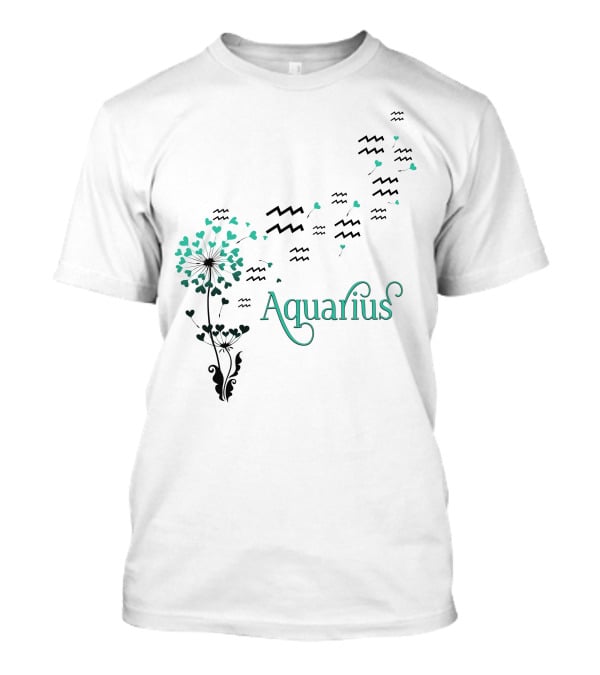Aquarius Wave Heart Blooms T-Shirt