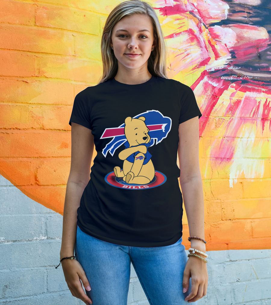 Pooh Bills Buffalo Bills Crossover Featuring Iconic Bear T-Shirt