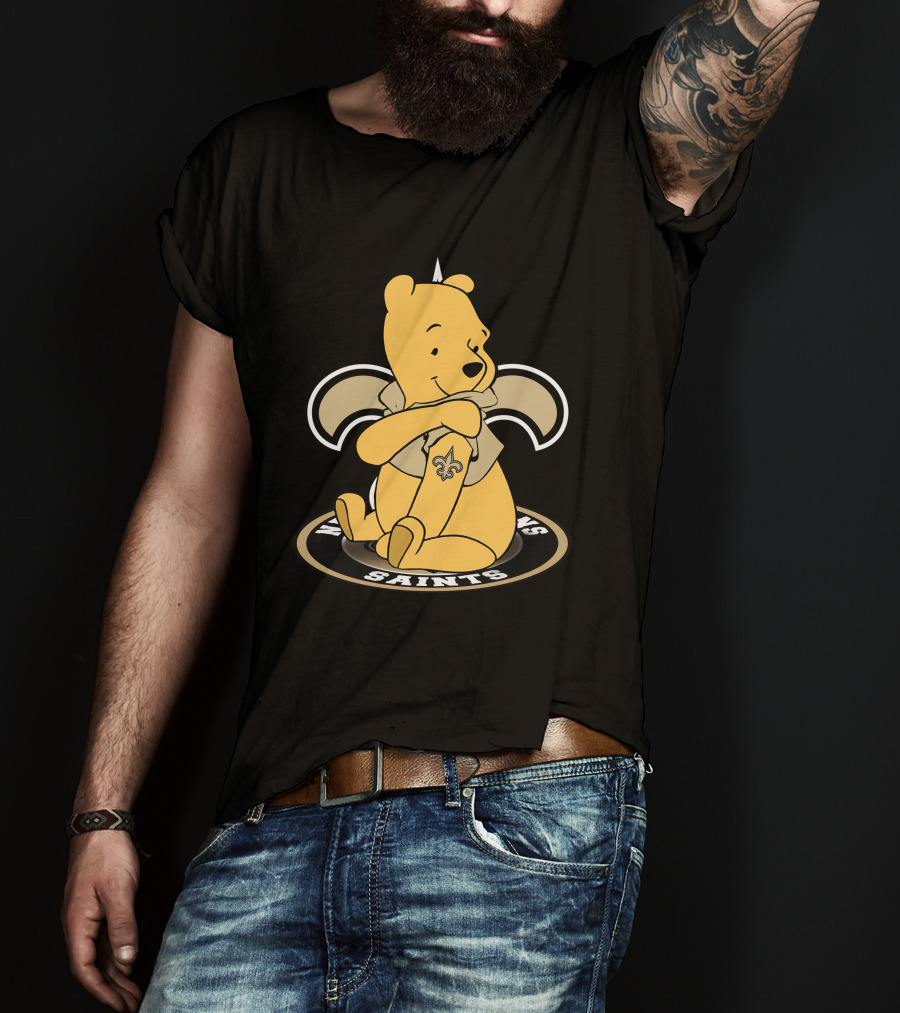 Pooh Saints New Orleans Fleur-de-Lis Iconic Symbols T-Shirt