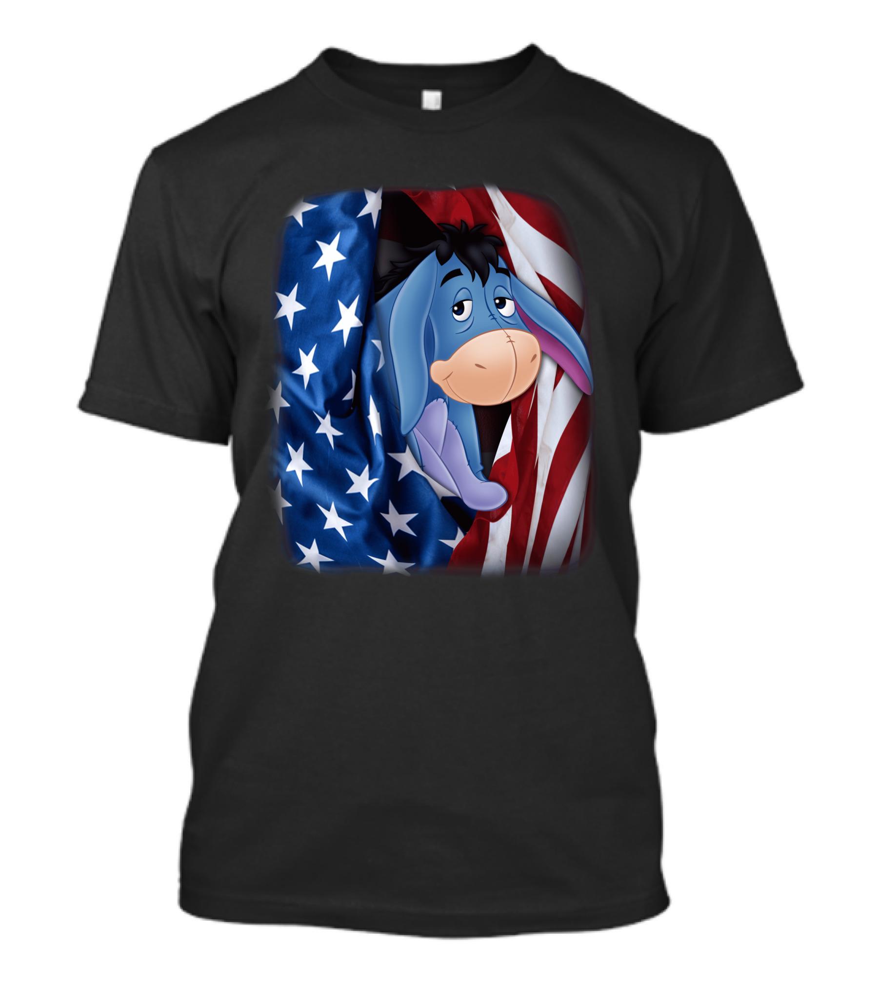 Eeyore American Flag Stars And Stripes Fourth Of July T-Shirt