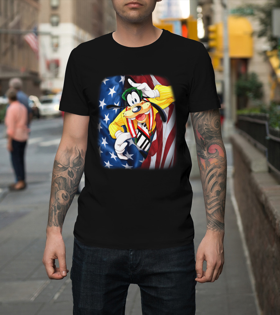 Goofy American Flag Fourth Of July T-Shirt