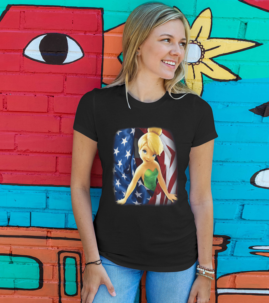 Tinkerbell American Flag Fourth Of July T-Shirt