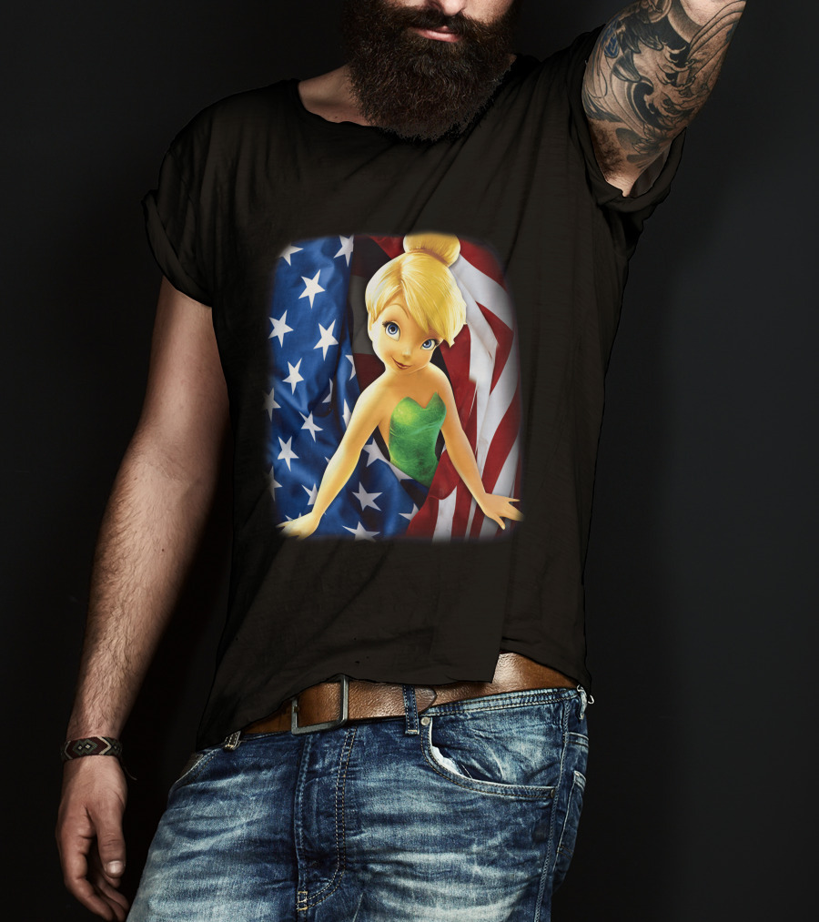 Tinkerbell American Flag Fourth Of July T-Shirt