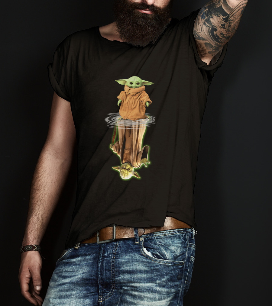 The Child Reflection Star Wars Baby Yoda Mirror T-Shirt