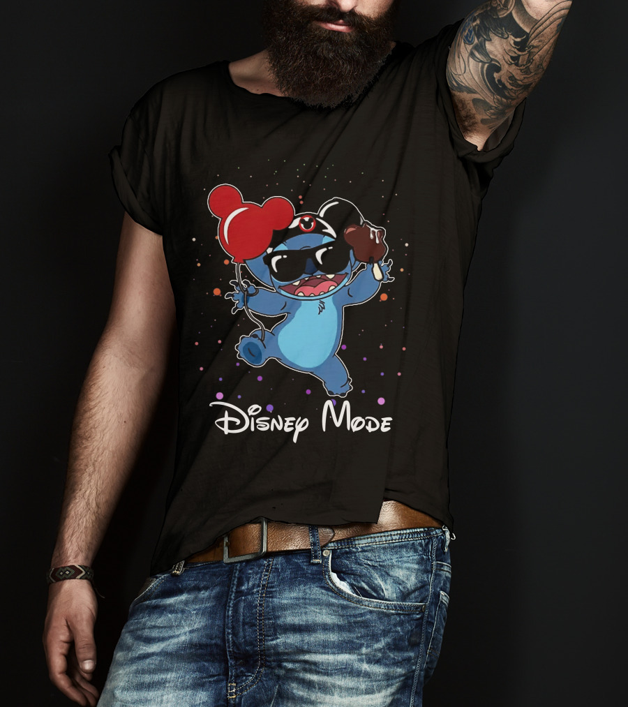 Disney Mode Stitch Ice Cream Balloon Fun T-Shirt
