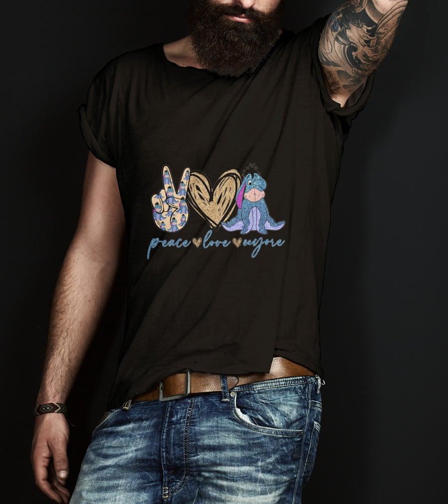 Peace Love Eeyore Peace Sign Heart T-Shirt