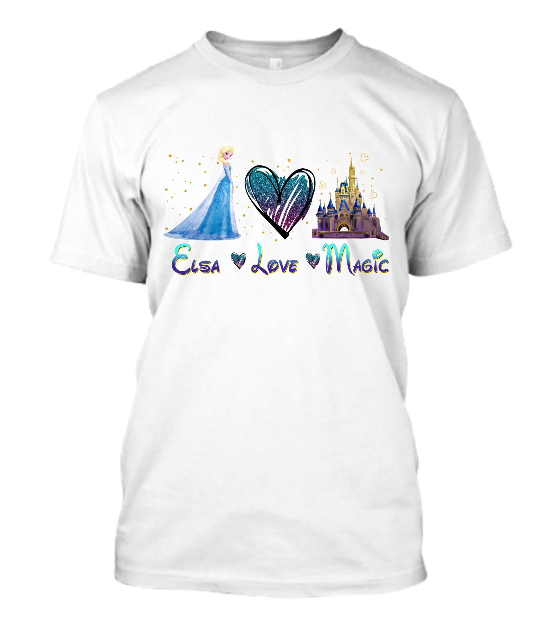 Elsa Love Magic Heart Castle Fantasy T-Shirt
