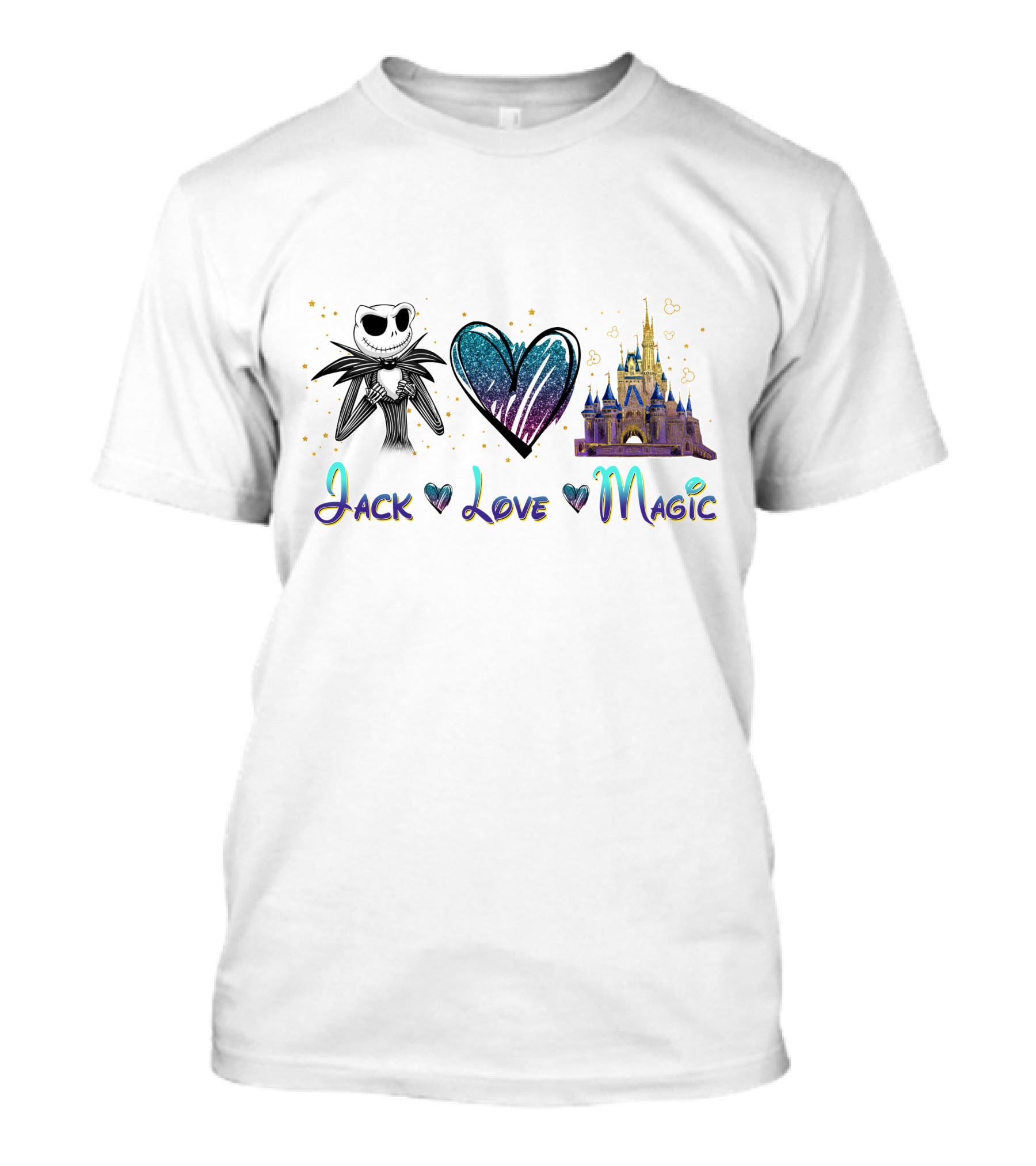 Jack Love Magic Castle And Skeleton Heart T-Shirt