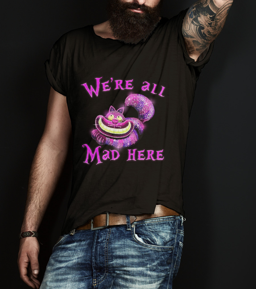We're All Mad Here Cheshire Cat Crystal T-Shirt