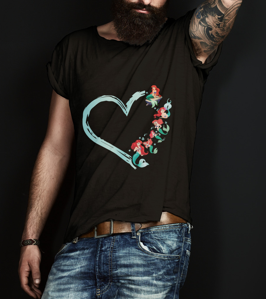 Ariel Heart Shaped Mermaid Collection T-Shirt
