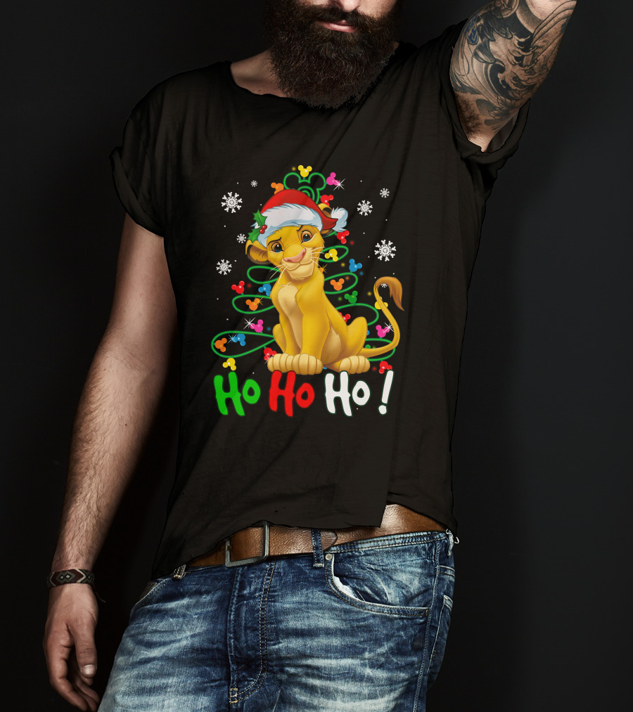 SB Tree HHH Christmas Ho Ho Ho Lion Santa Hat T-Shirt