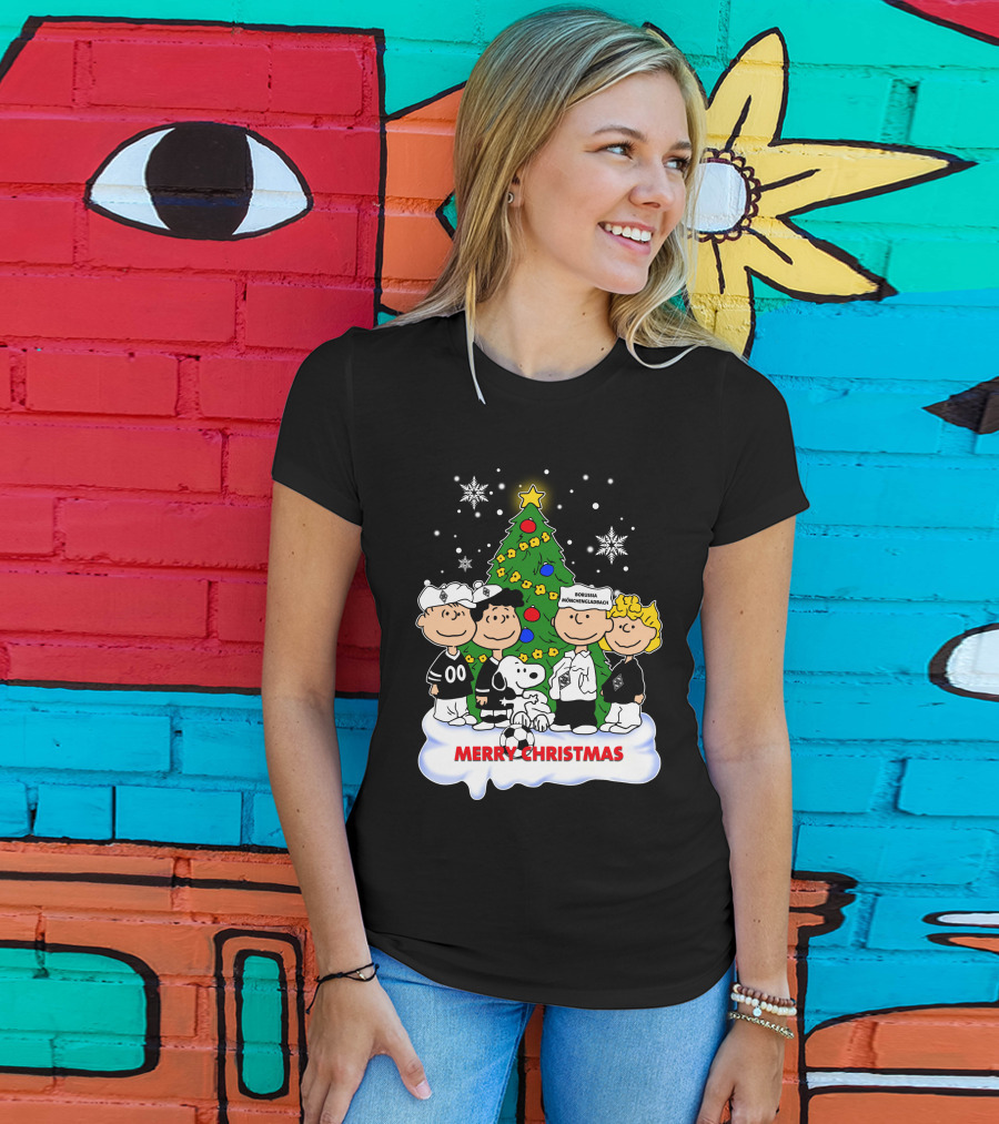 Borussia Mönchengladbach Merry Christmas Charlie Brown And Snoopy T-Shirt