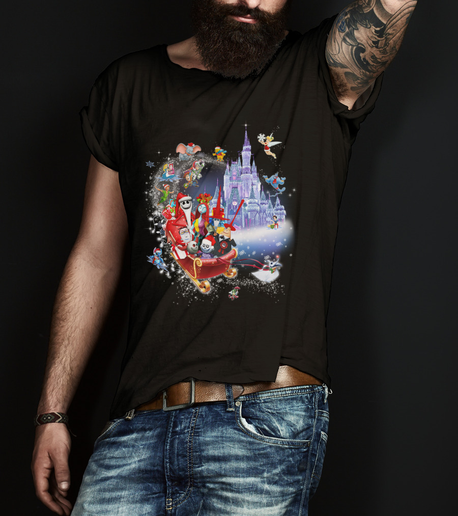 Jack Christmas Nightmare Before Christmas Disney Castle Crossover T-Shirt