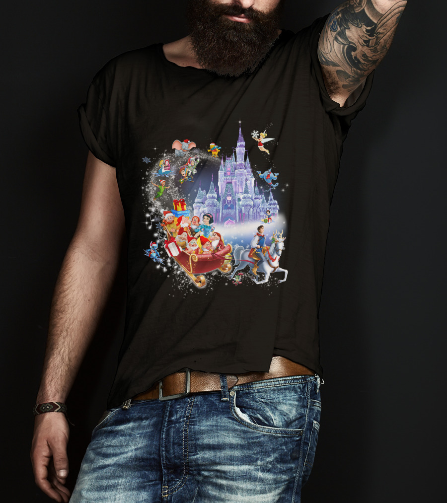 Snow White And Disney Friends Christmas Castle Adventure T-Shirt