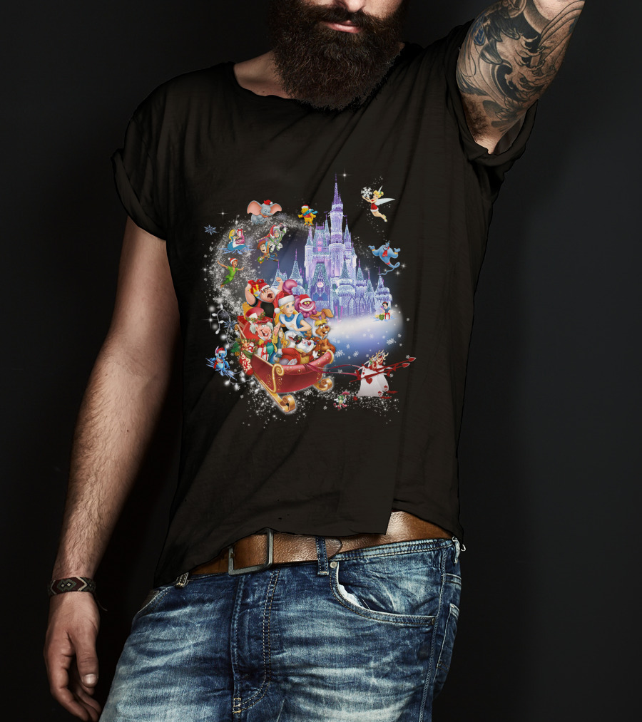 Alice Disney Christmas Wonderland With Castle And Characters T-Shirt