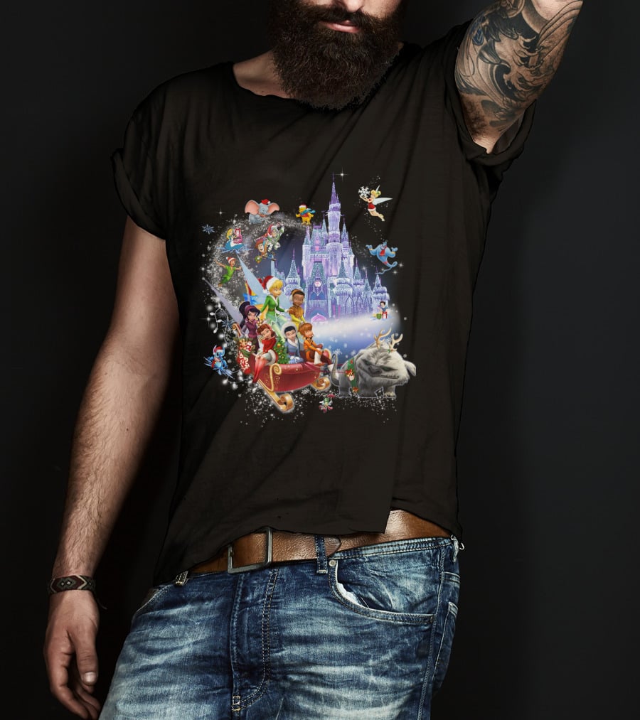 Disney Tinkerbell And Friends Christmas Castle Holiday Magic Adventure T-Shirt