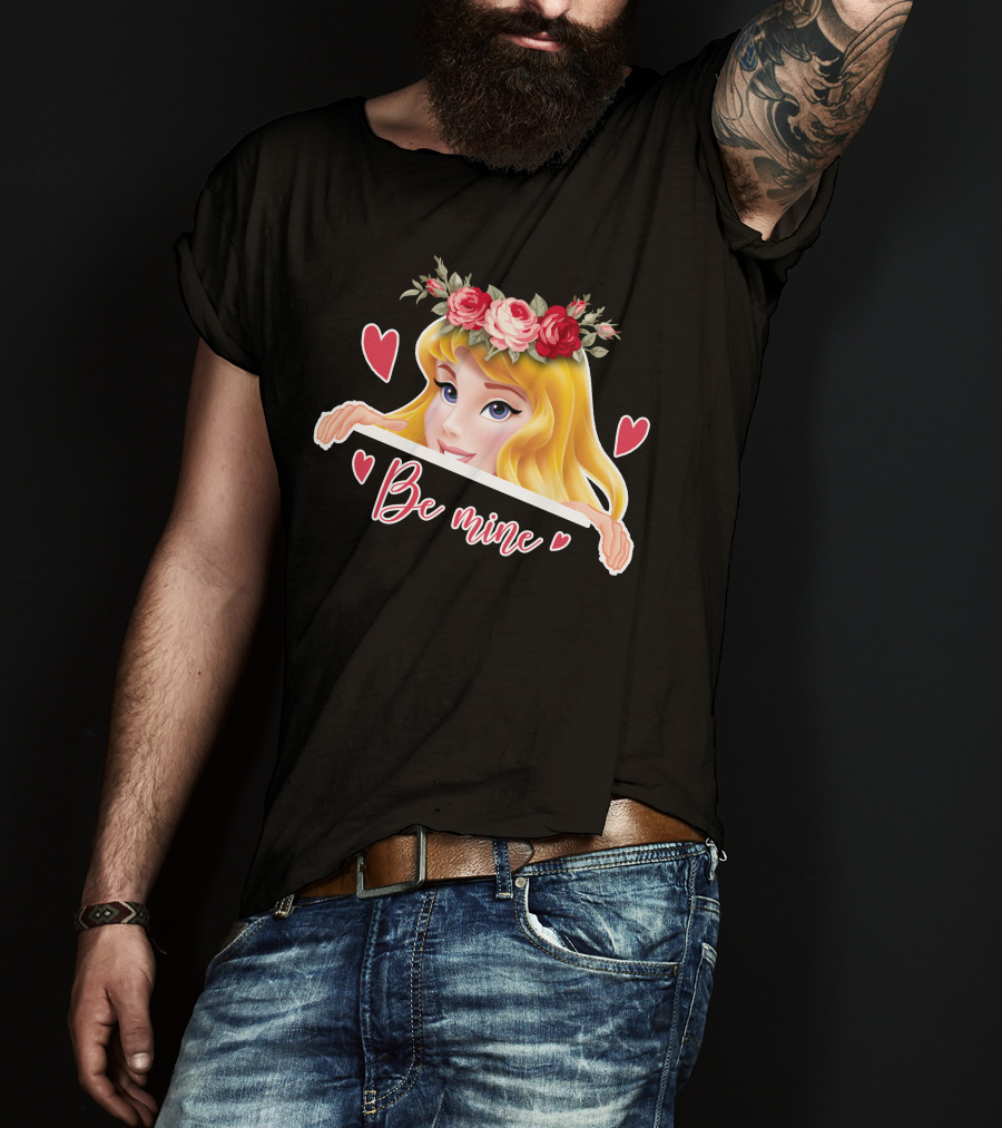 Be Mine Aurora Flower Crown Hearts T-Shirt