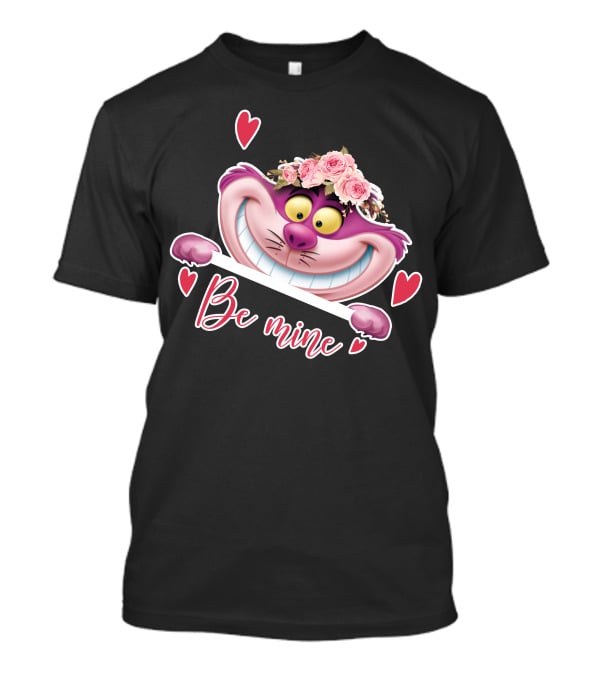 Cheshire Be Mine Valentine's Day Flower Crown Hearts T-Shirt