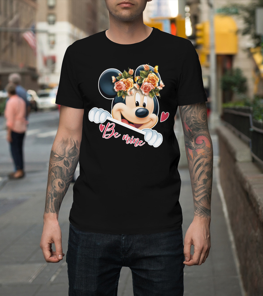 Mickey Be Mine Floral Heart T-Shirt
