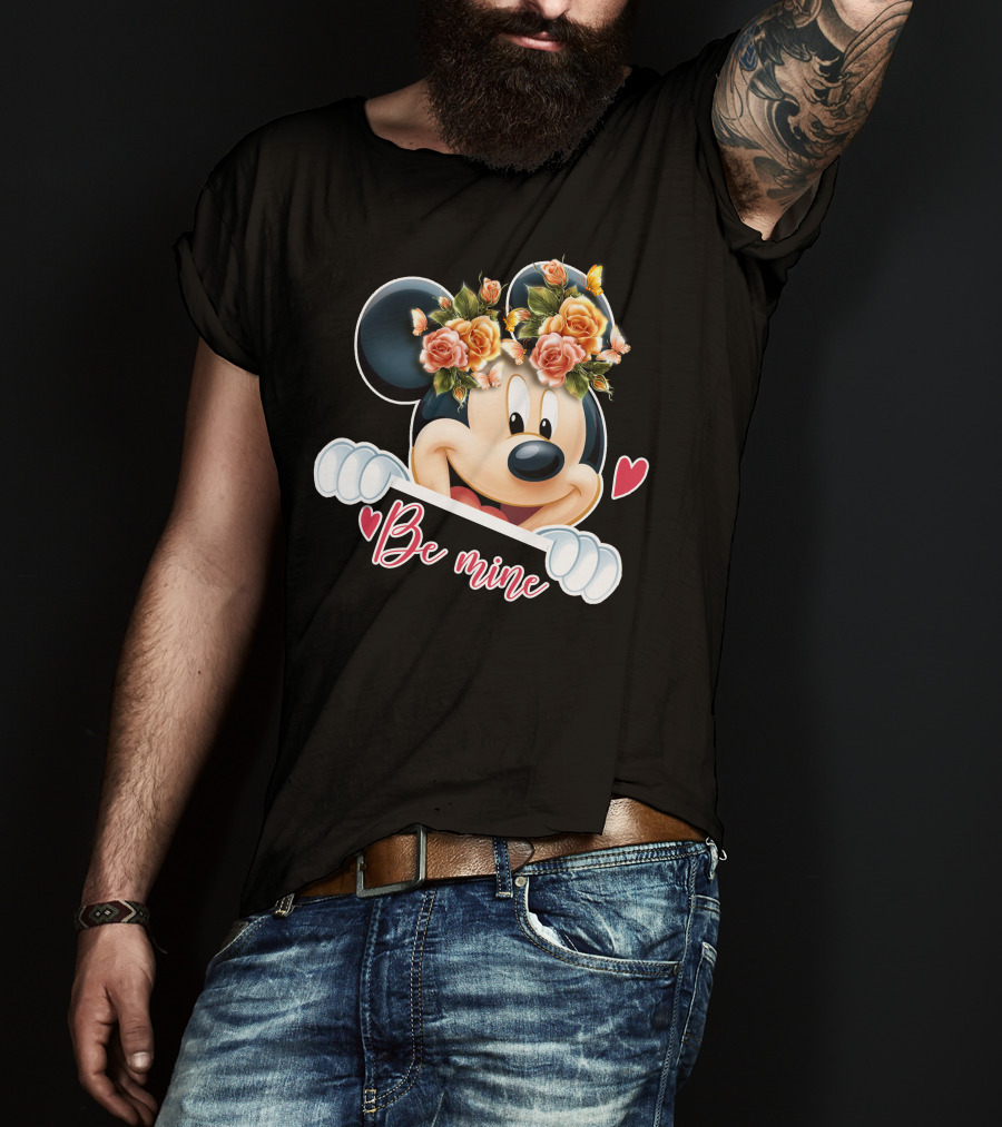 Mickey Be Mine Floral Heart T-Shirt