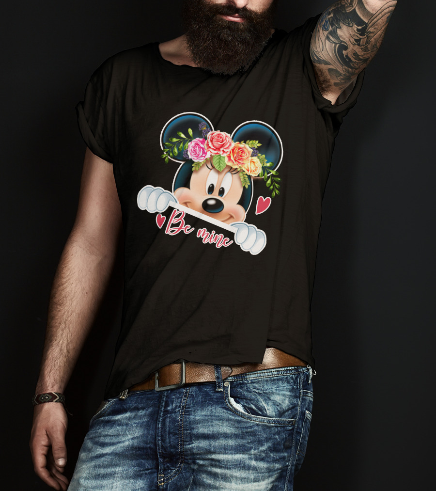 Minnie Mouse Be Mine Floral Hearts T-Shirt