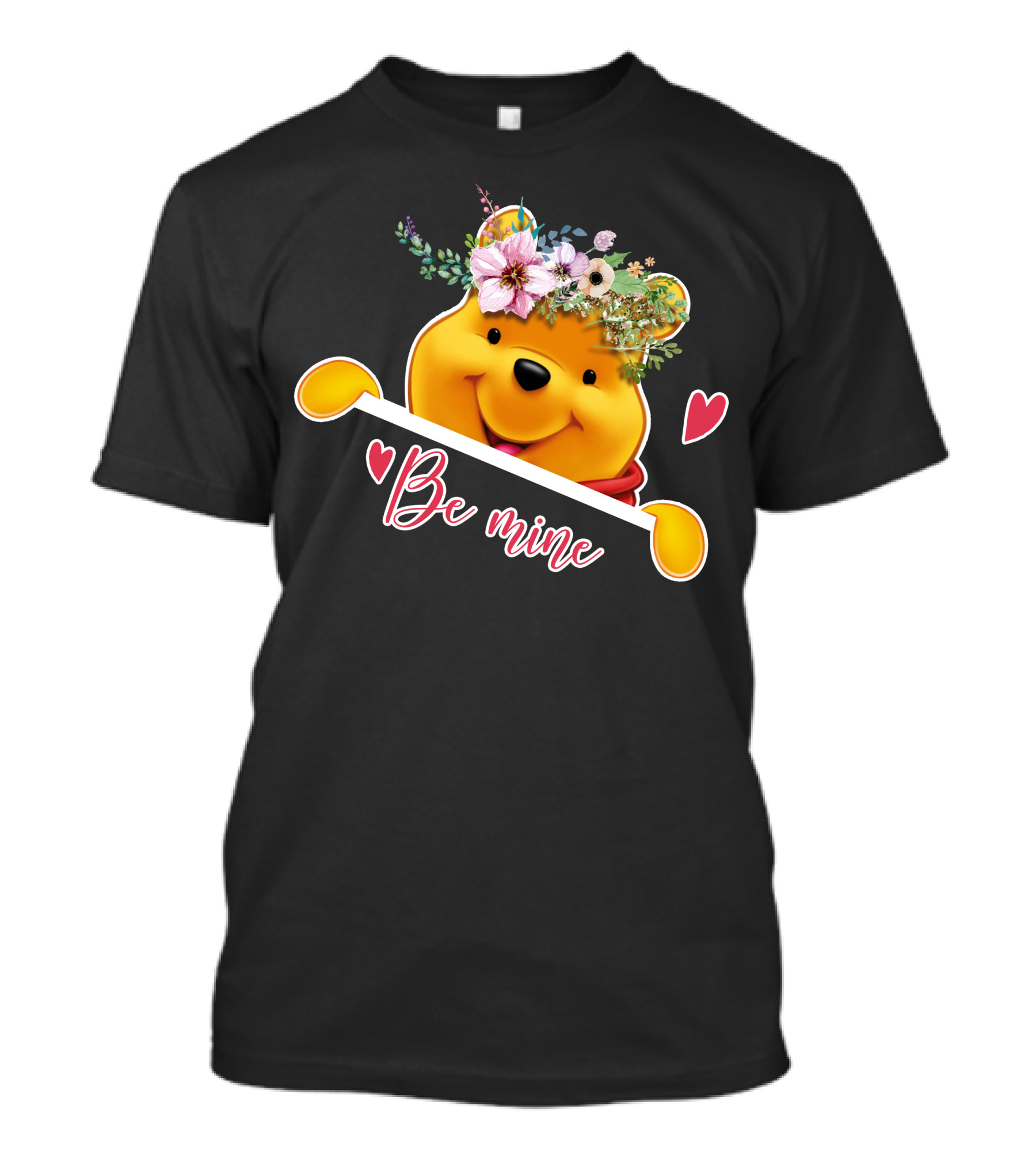 Be Mine Pooh Floral Heart T-Shirt