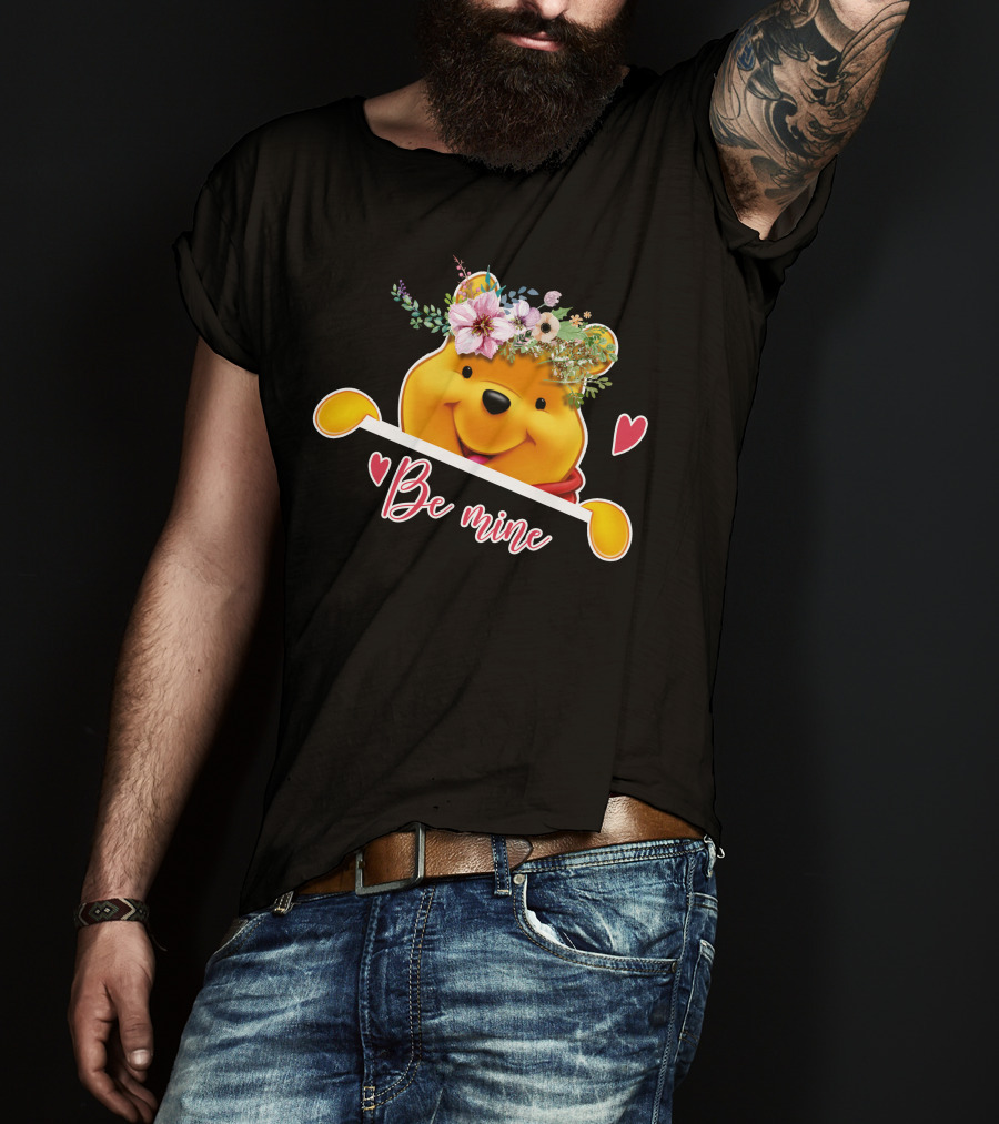 Be Mine Pooh Floral Heart T-Shirt