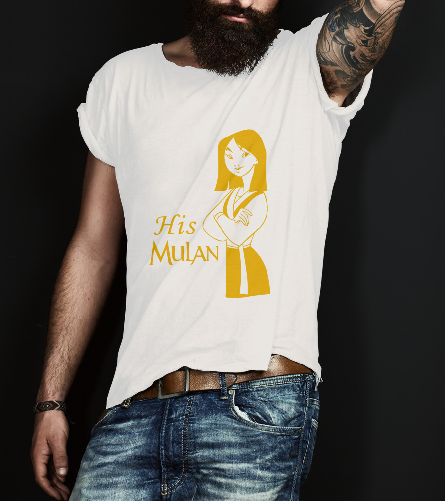 His Mulan Cartoon Character And Text In Yellow T-Shirt