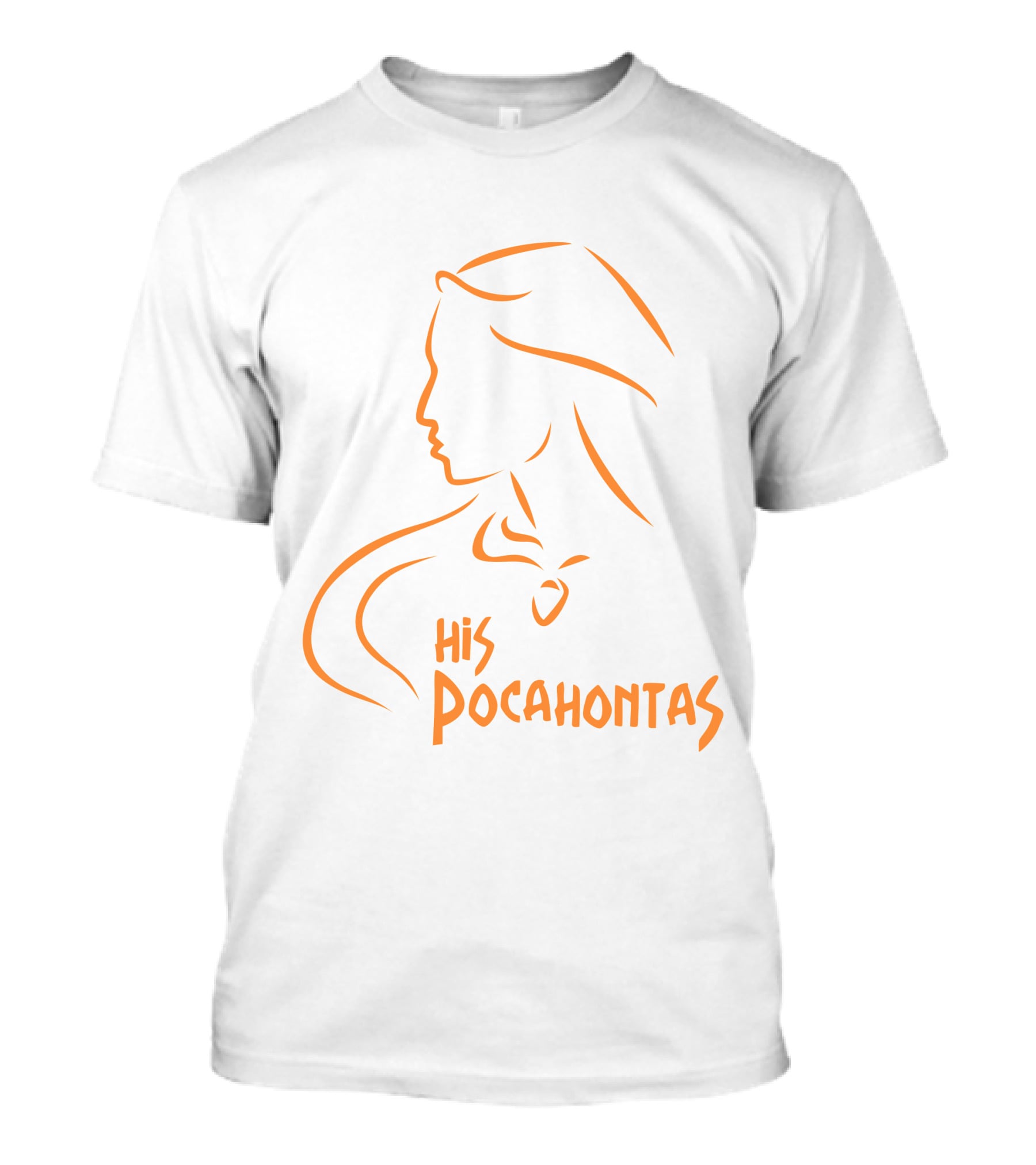 His Pocahontas Silhouette In Orange T-Shirt