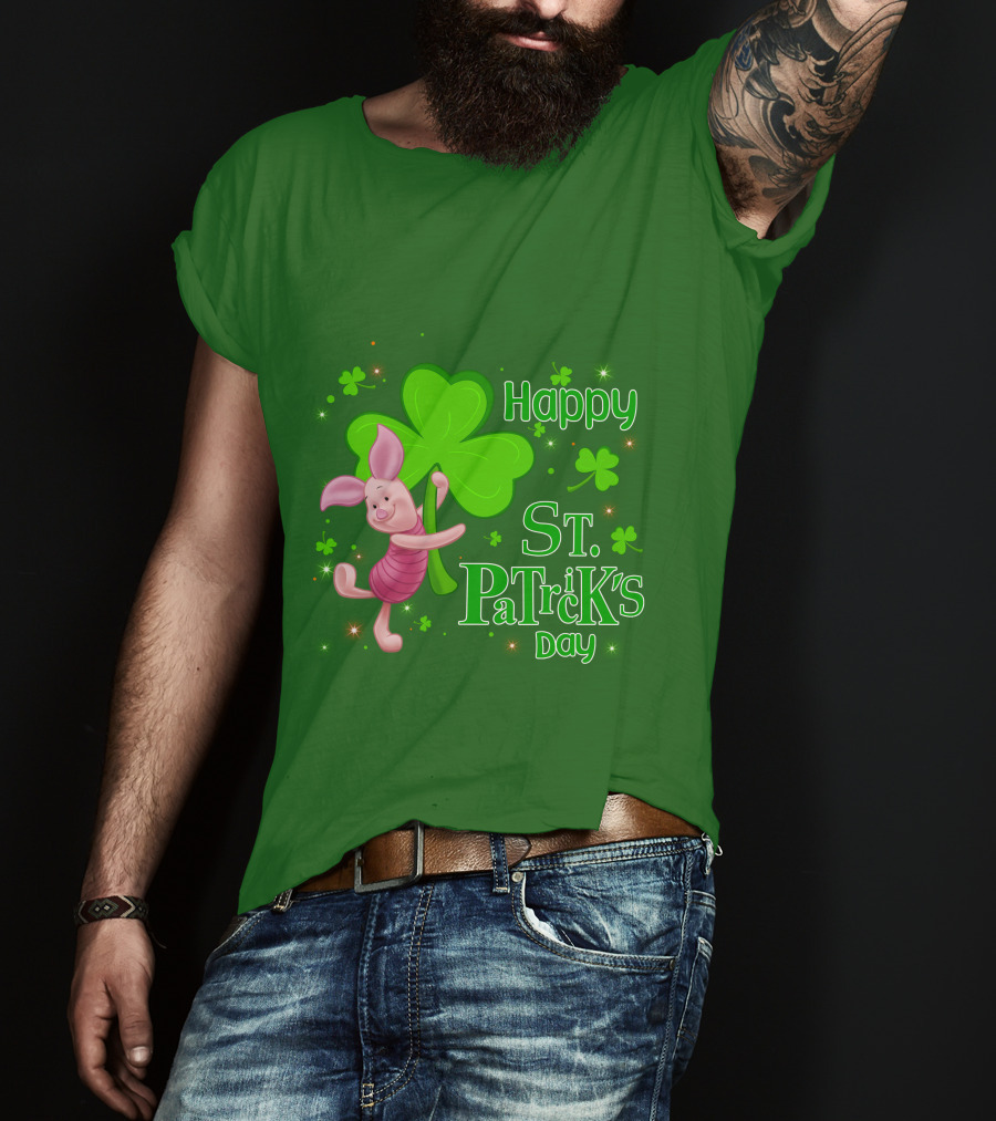 Happy St. Patrick's Day Piglet Shamrock T-Shirt