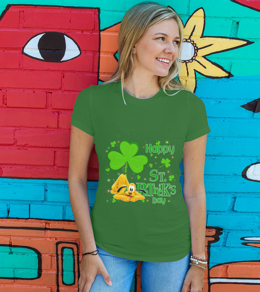 Happy St Patrick's Day Pluto Shamrock T-Shirt