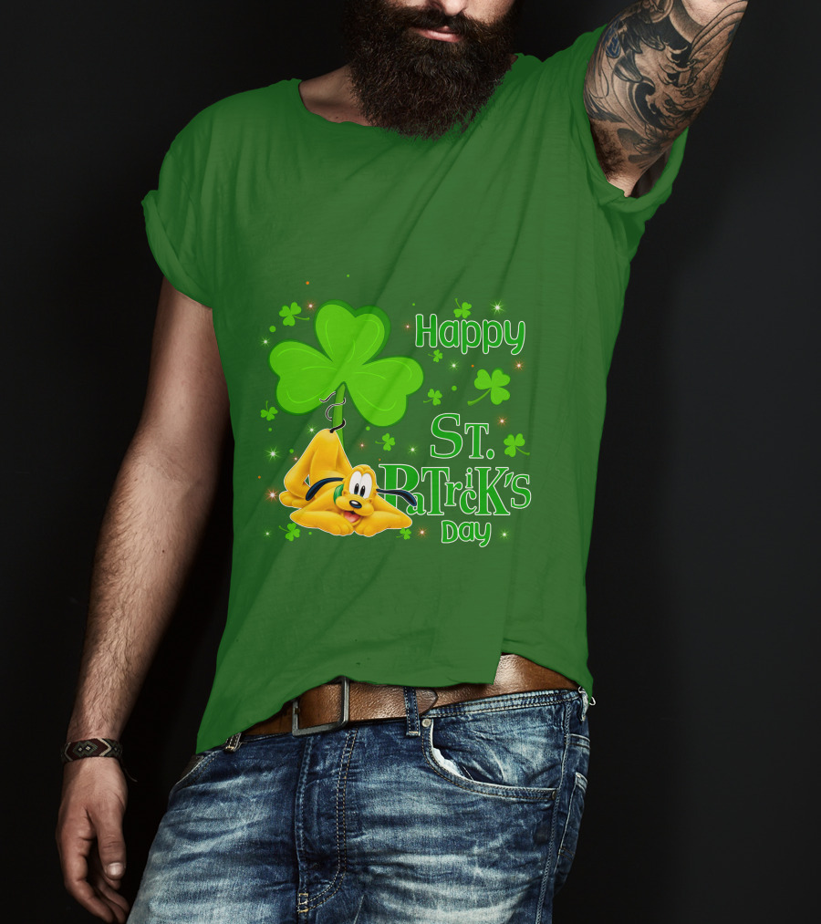 Happy St Patrick's Day Pluto Shamrock T-Shirt