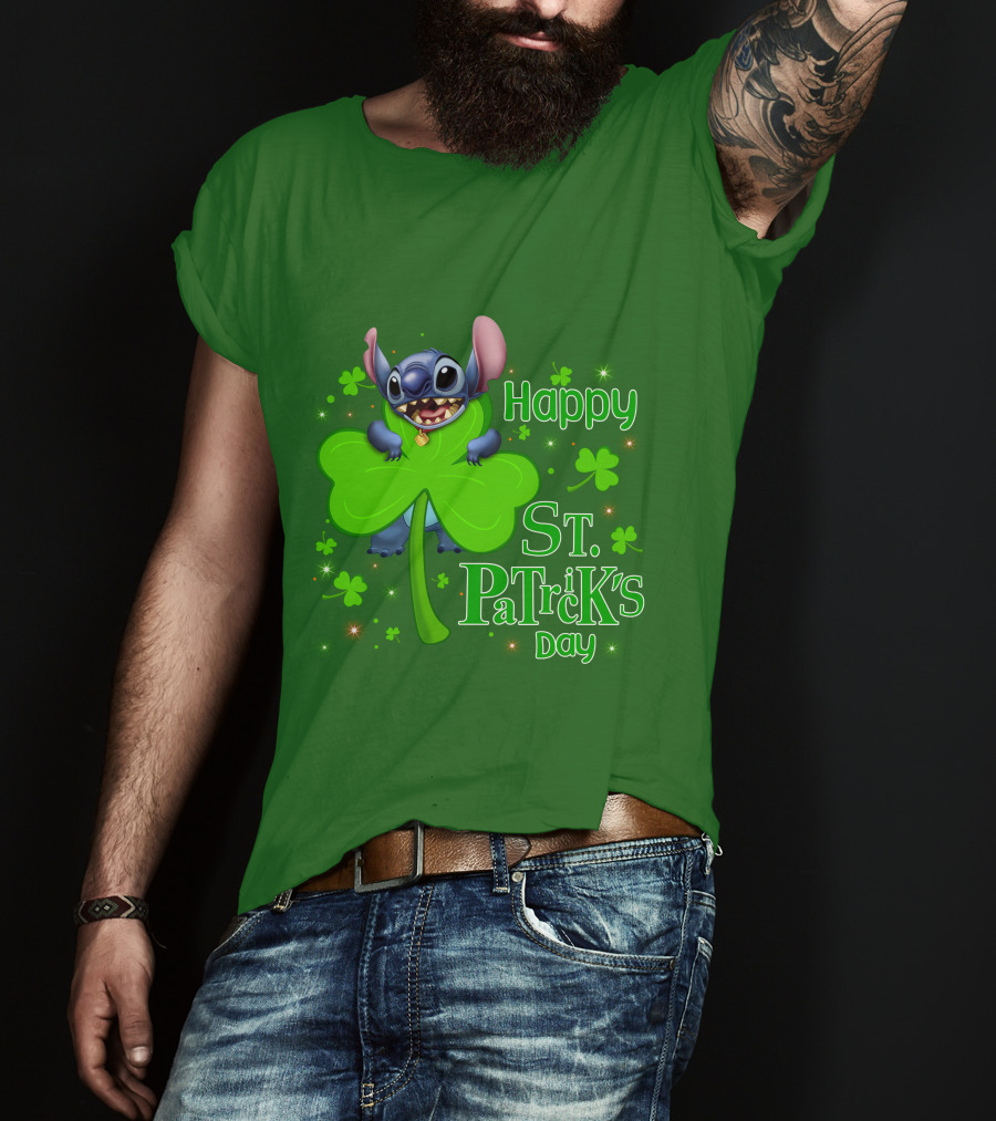 Happy St. Patrick's Day Stitch Shamrock T-Shirt
