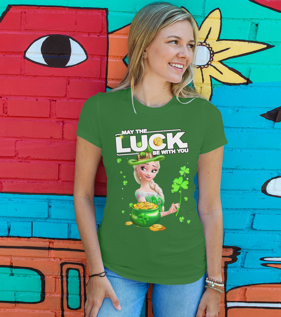 May The Luck Be With You St Patrick's Day Elsa T-Shirt