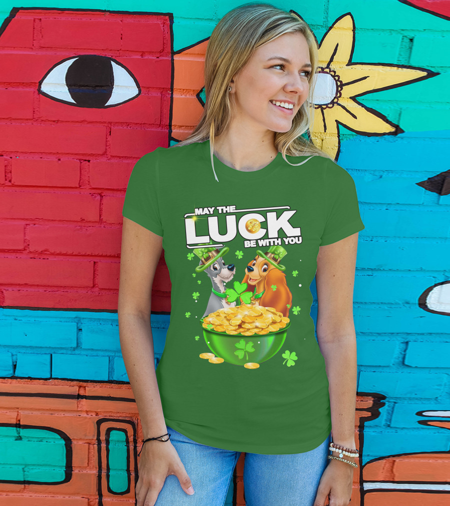 May The Luck Be With You Lady And The Tramp St Patrick's Day T-Shirt