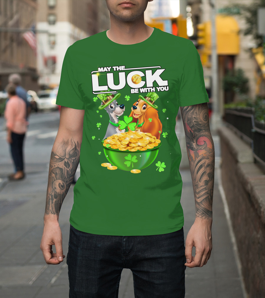 May The Luck Be With You Lady And The Tramp St Patrick's Day T-Shirt