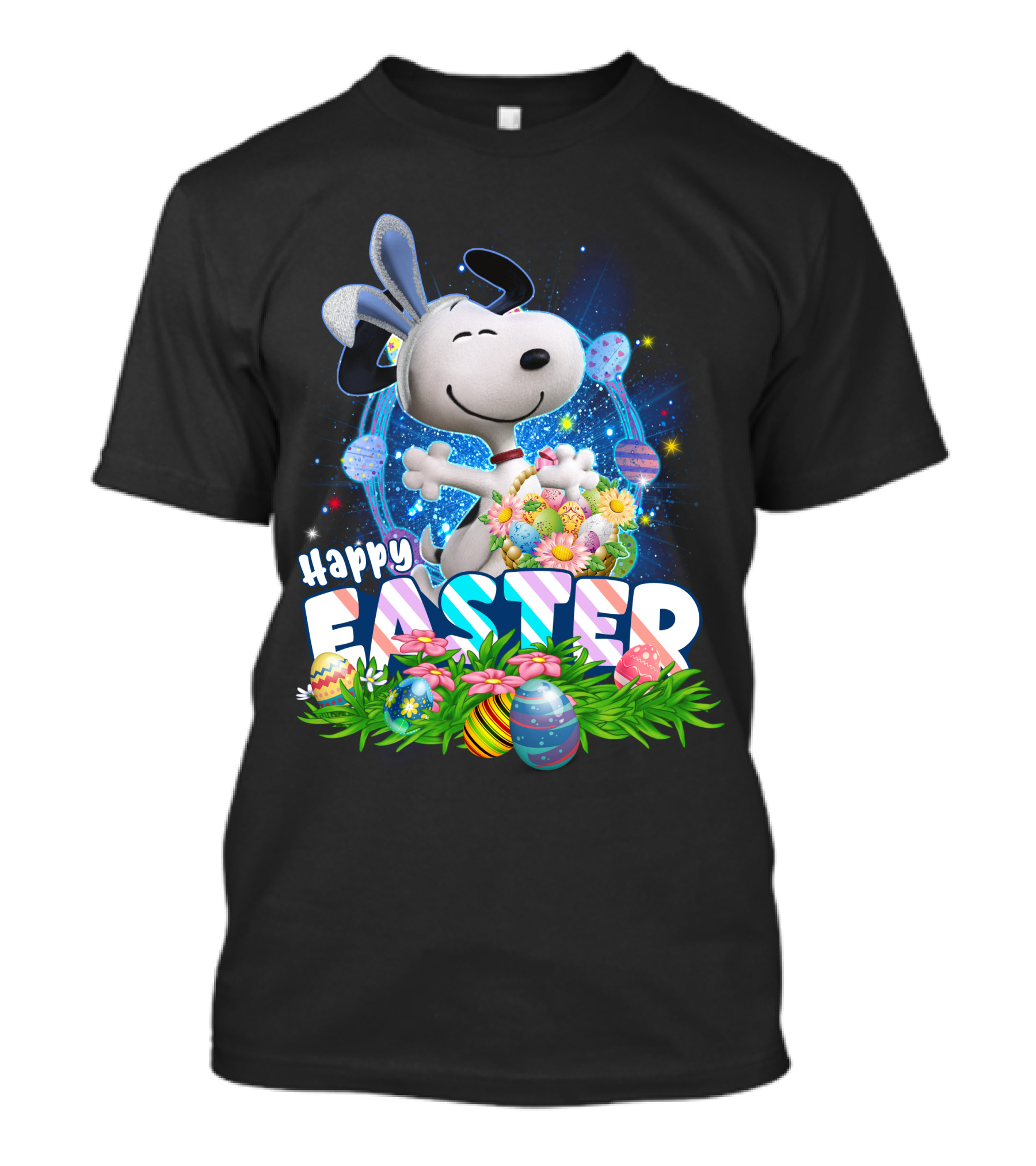 Happy Easter Snoopy With Colorful Eggs And Flowers T-Shirt