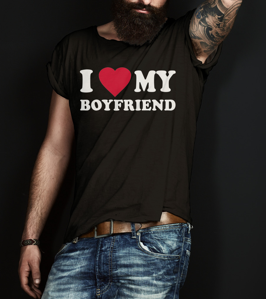I Love My Boyfriend Heart T-Shirt