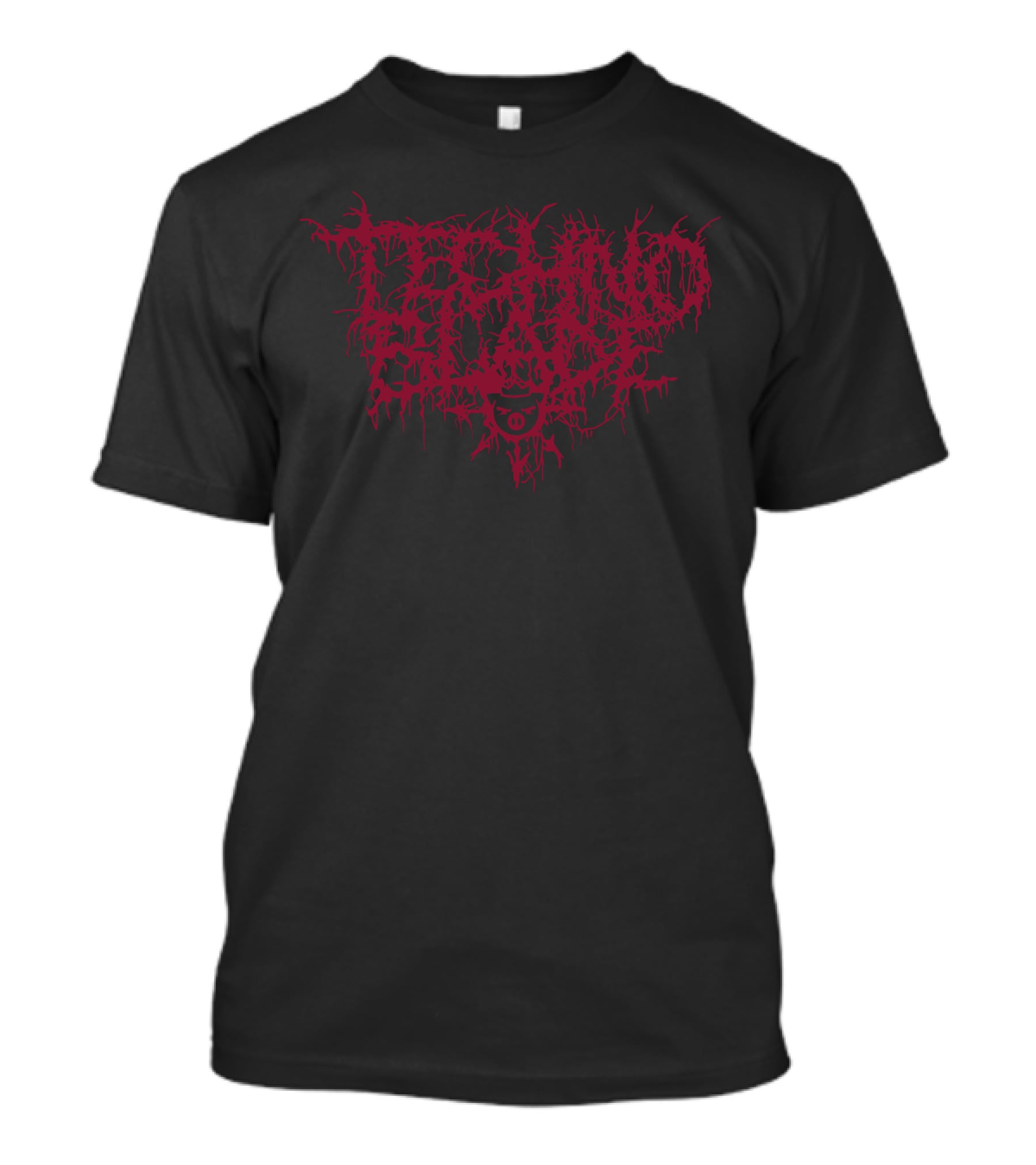 Techno Blood Metal Font Black T-Shirt