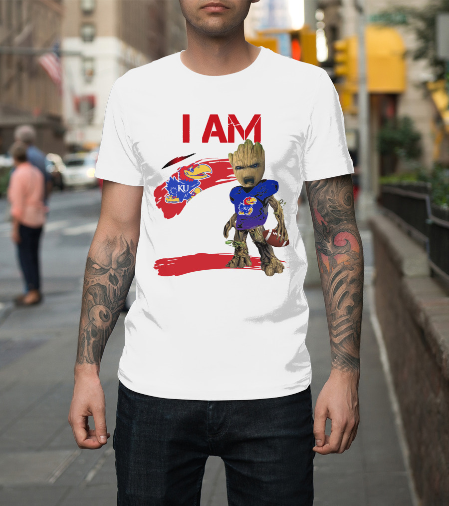 I AM KU Jayhawks Football Groot T-Shirt