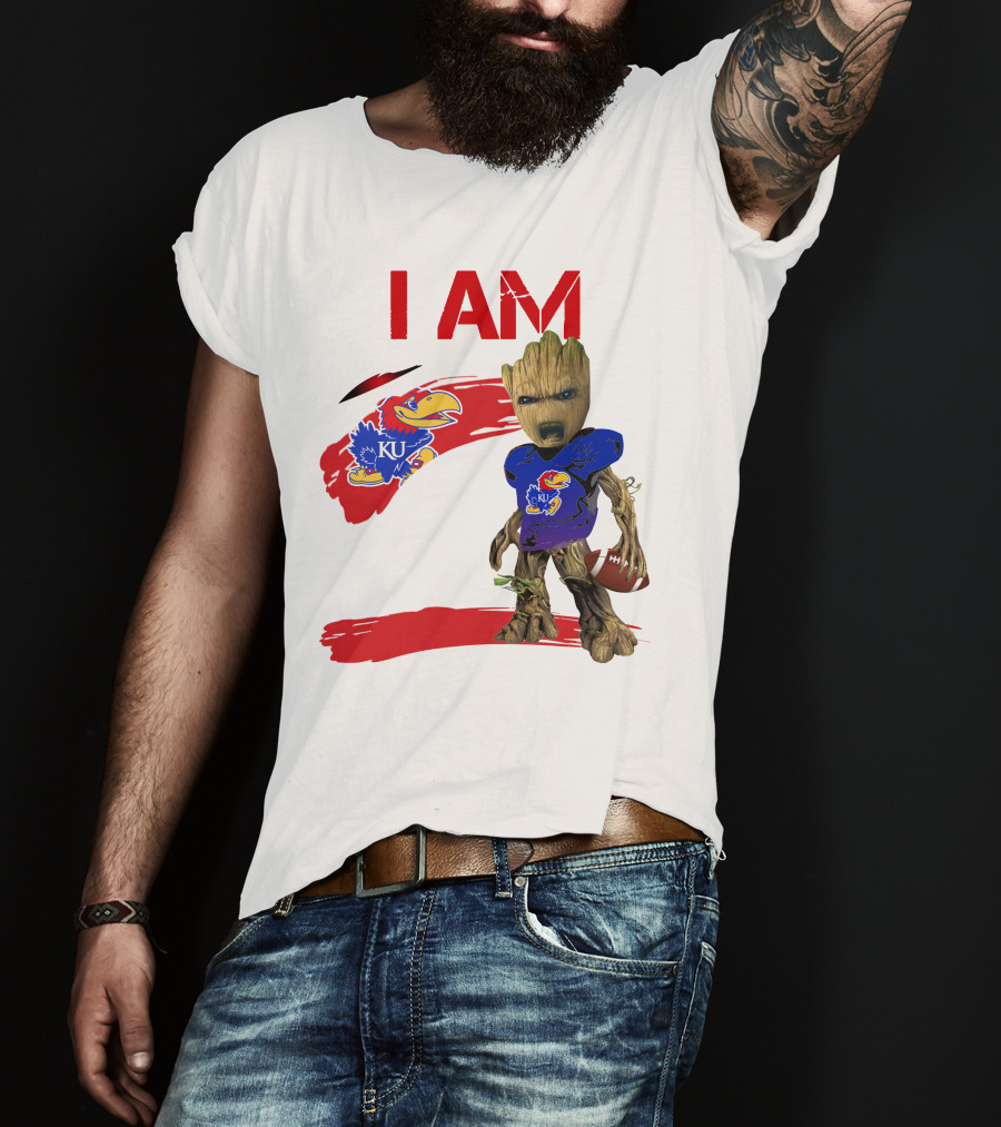 I AM KU Jayhawks Football Groot T-Shirt
