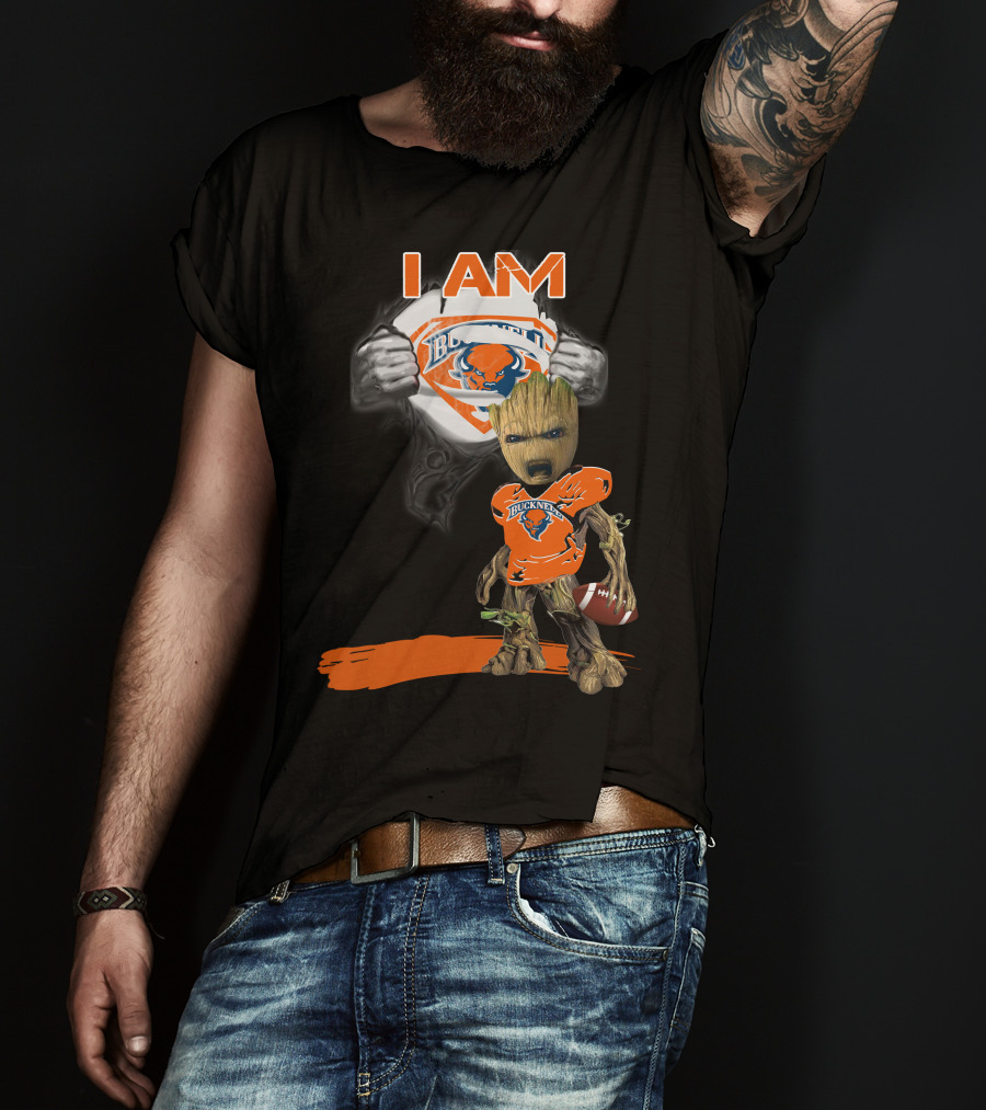I AM Bucknell Bison Baby Groot Football T-Shirt