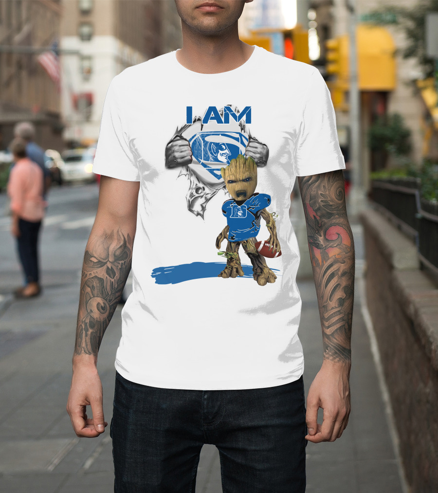 I AM Duke Baby Groot Superman Football Hero T-Shirt
