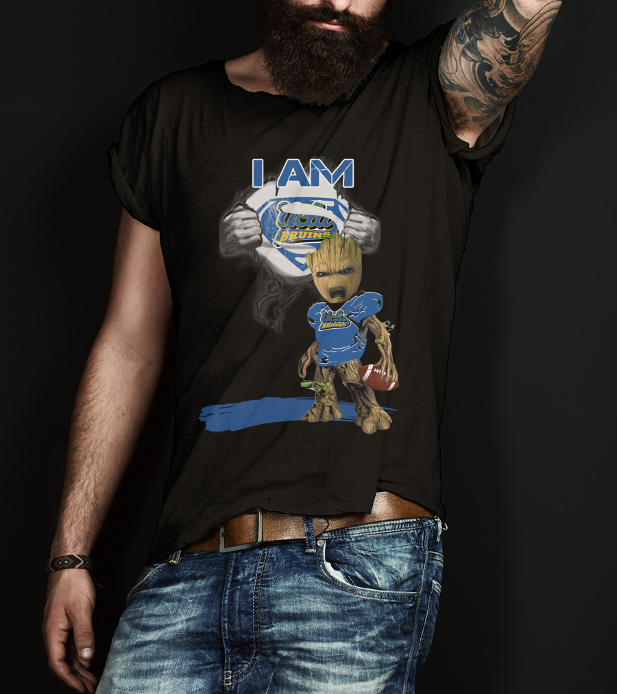 I Am UCLA Bruins Baby Groot Superman Football T-Shirt
