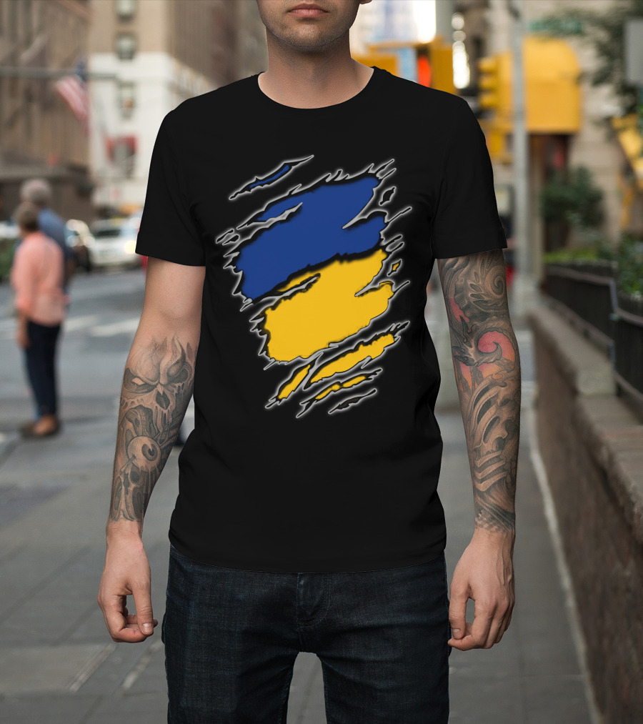 Steelers Cubs15 Blue And Yellow Slashed T-Shirt