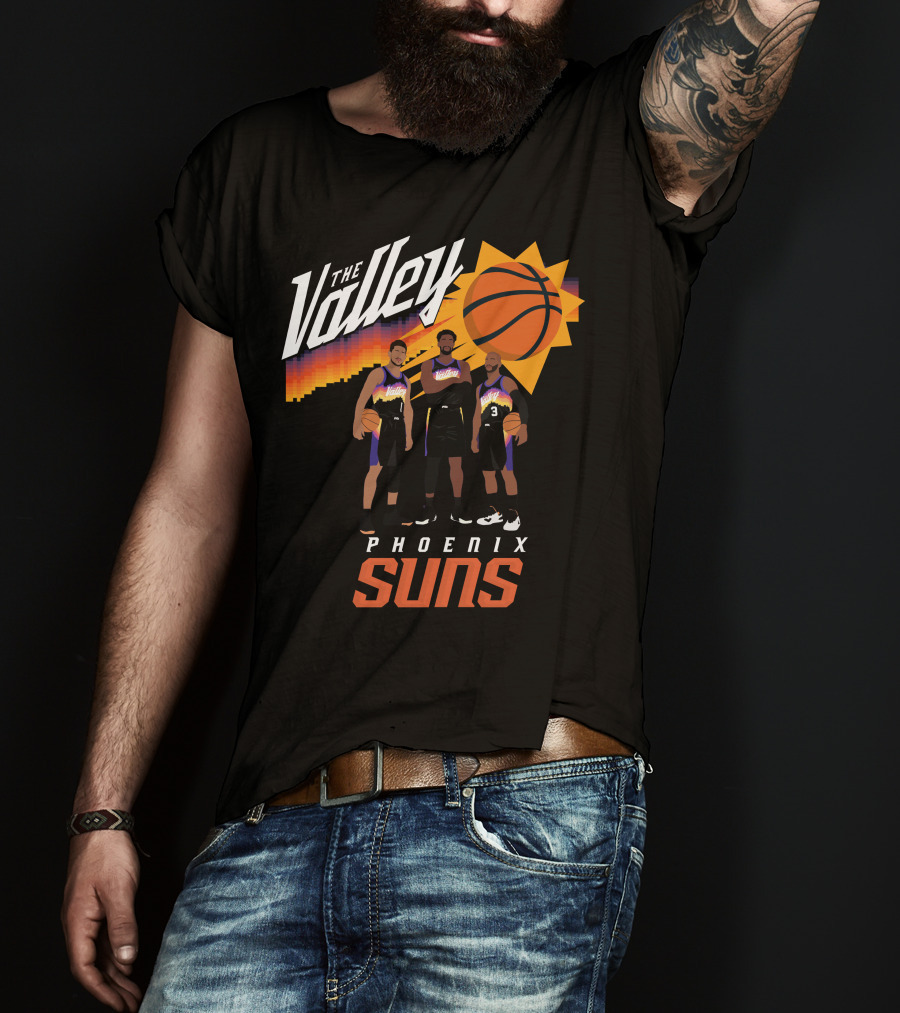 The Valley Phoenix Suns Basketball Trio With Sunburst T-Shirt