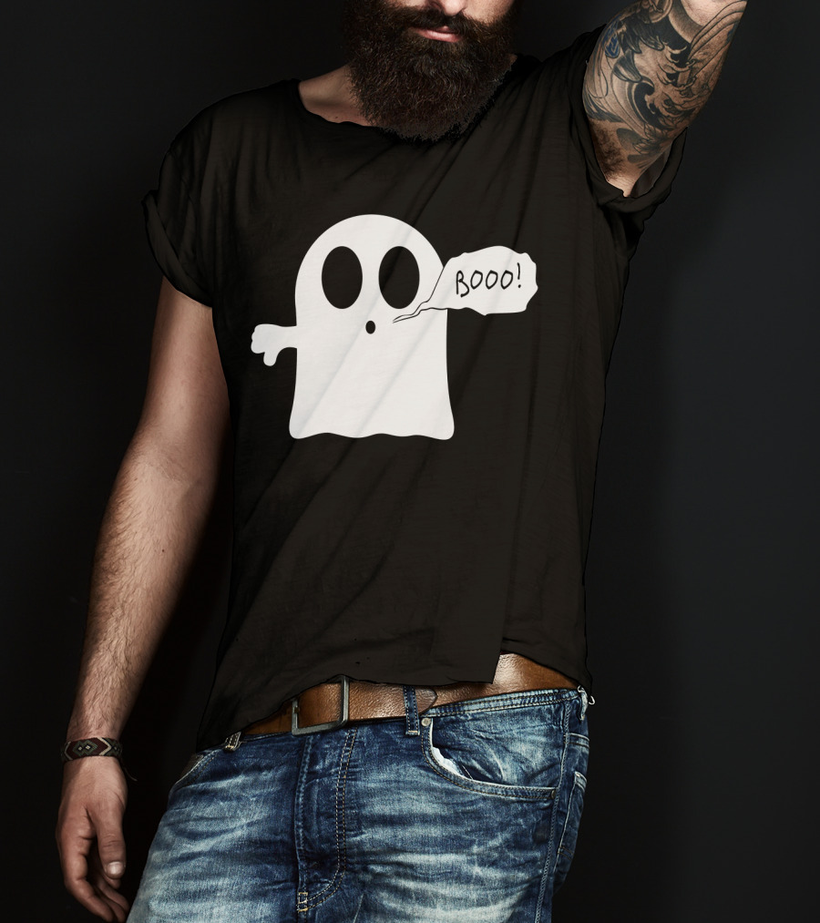 Booo Ghost With Surprised Expression And Speech Bubble T-Shirt